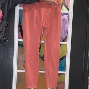 SPANX Women's Pink Stretch Denim Ankle Pants